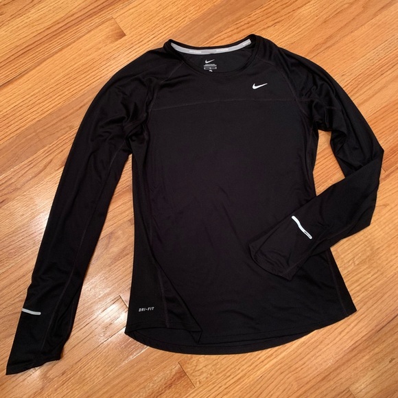 Nike Tops - NIKE Running Dri-Fit Black Long Sleeve Shirt M